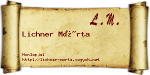 Lichner Márta névjegykártya