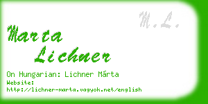 marta lichner business card