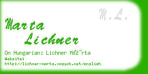 marta lichner business card